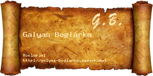 Galyas Boglárka névjegykártya